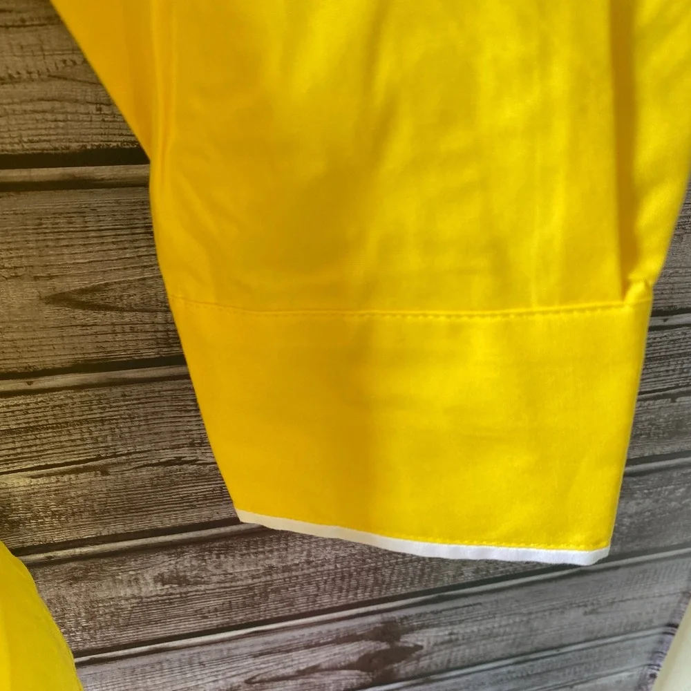 Bob‎ Mackie Women's Long-Sleeved Button-Down Top Size L Yellow Embroidered NWT - Picture 5 of 7